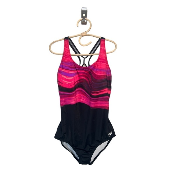 Speedo Women's Diamond Ombre Ultraback One Piece Hydro Bra  Size 14 - Picture 3 of 14